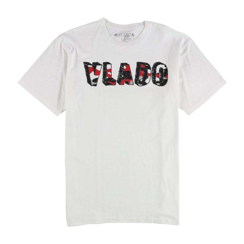 Vlado Mens 3D Logo Graphic T-Shirt, White, L, DM